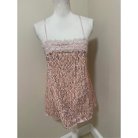 New Free People That Girl Sequin Slip Size M - Picture 6 of 9